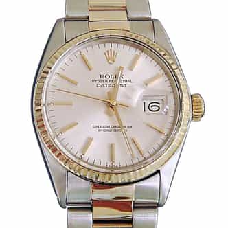 Mens Rolex Two-Tone Datejust Silver 16013 (SKU 16013SILVERMT)