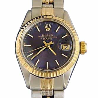 Ladies Rolex 2Tone 14K/SS Date Watch with Blue Dial Ref 6917 (SKU 5028480MT)