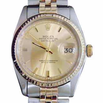 Mens Rolex Two-Tone Datejust Watch with Gold Champagne Dial 1601 (SKU 5054421BCMT)