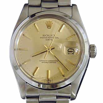 Mens Rolex Stainless Steel Date Watch 1500 with Oyster Band and Gold Dial (SKU 5694907MT)
