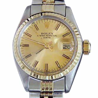 Ladies Rolex Two-Tone 14K/SS Date Watch 6917 with Gold Champagne Dial (SKU 5926209MT)