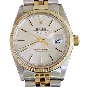 Mens Rolex Two-Tone 18K/SS Datejust Silver  16013 (SKU 6533381MDMT)