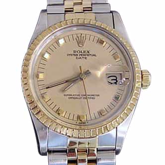 Pre Owned Mens Rolex Two-Tone Peg Date with a Gold/Champagne Dial 15053 (SKU 8396395)