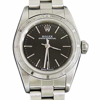 Ladies Rolex Stainless Steel Oyster Perpetual Black  76030 (SKU A525167NNCMT)