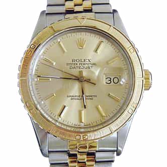 Mens Rolex Two-Tone 14K/SS Datejust Turn-O-Graph Champagne  16253 (SKU DJ331111MT)