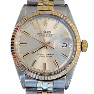 Mens Rolex Two-Tone 14K/SS Datejust Silver  1601 (SKU DJ451111BCMT)