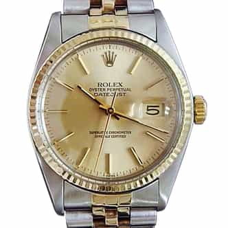 Mens Rolex Two-Tone 14K/SS Datejust Champagne  16013 (SKU DJ461111BCMT)