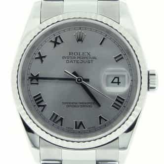 Mens Rolex Stainless Steel Datejust Silver Roman 16234 (SKU Y973545MT)