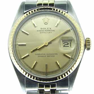 Mens Rolex Two-Tone Datejust Champagne  1601 (SKU 2023649BCMT)