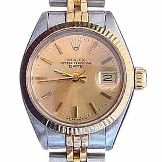 Ladies Rolex 2Tone Date Watch 6917 with Jubilee Band and Champagne Dial (SKU 370MT)