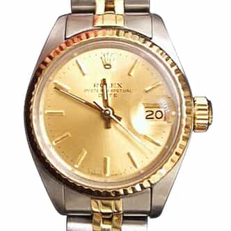 Ladies Rolex Two-Tone Date Watch Ref 6917 Champagne Dial and Jubilee Band (SKU 406MT)