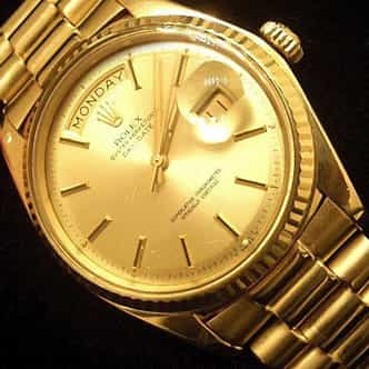 Mens Rolex 18K Gold Day-Date President Champagne  1803 (SKU 4051111MT)