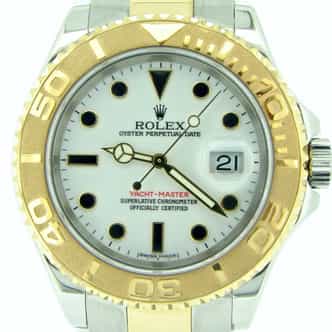 Pre Owned Mens Rolex 18K Two-Tone Yacht-Master White  16623 (SKU Z375255MT)