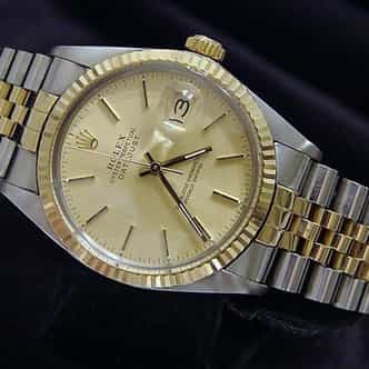 Mens Rolex Two-Tone 18K/SS Datejust Champagne  16013 (SKU 8209165BCMT)