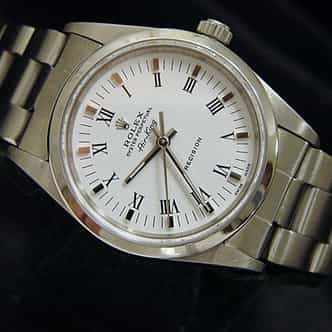 Mens Rolex Stainless Steel Air-King White Roman 14000 (SKU P821111CMT)