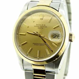 Mens Rolex Two-Tone 18K/SS Date Champagne 15203 (SKU N216758MT)