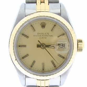 Ladies Rolex Two-Tone 14K/SS Date Champagne  6917 (SKU 7177656AMT)