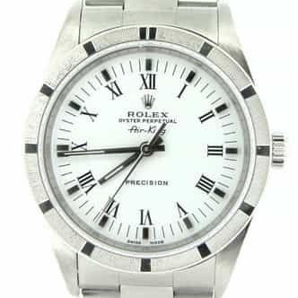 Mens Rolex Stainless Steel Air-King White Roman 14010 (SKU P222464ACMT)