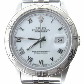 Mens Rolex Stainless Steel Datejust Turn-O-Graph White Roman 16264 (SKU X359941NMT)