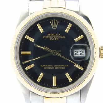Mens Rolex Two-Tone Date Black 15053 (SKU 8572283MT)
