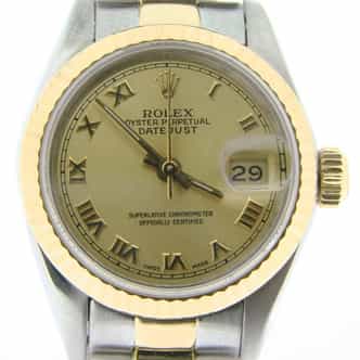 Ladies Rolex Two-Tone Datejust Champagne Roman 69173 (SKU 9268931NMT)