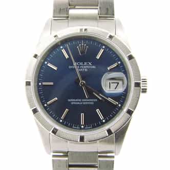 Mens Rolex Stainless Steel Date Blue  15210 (SKU P754791NDMT)