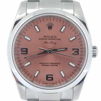 Mens Rolex Stainless Steel Air-King Salmon Arabic 114200 (SKU M062168NMT)