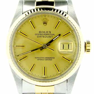 Mens Rolex Two-Tone Datejust Champagne  16013 (SKU 7125957NBCMT)