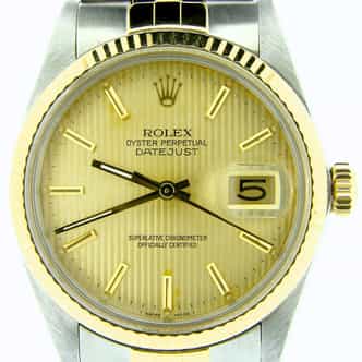 Mens Rolex Two-Tone 18K/SS Datejust Champagne  16013 (SKU 9717699NNMT)