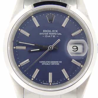 Mens Rolex Stainless Steel Date Blue  15200 (SKU E144748NMT)
