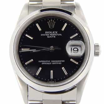 Mens Rolex Stainless Steel Date 15200 Watch with Black Dial (SKU T643650NMT)