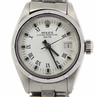 Ladies Rolex Stainless Steel Date White Roman 6916 (SKU 6420425NMT)