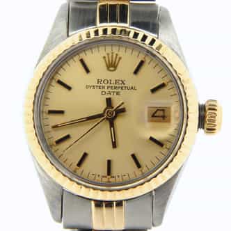 Ladies Rolex Two-Tone 14K/SS Date Champagne  6917 (SKU 5028514NMT)