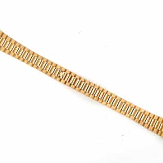 Ladies Aftermarket 18K Yellow Gold 13mm Presidential Style Band for 26mm Rolex Models (SKU AFTL18KYGPBN)