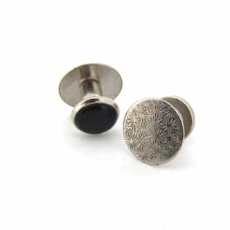 Stainless Steel 5-Piece Black Enamel Button Set (SKU BTCL003N)