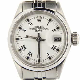 Ladies Rolex Stainless Steel Date White Roman 6516 (SKU 2138515NMT)