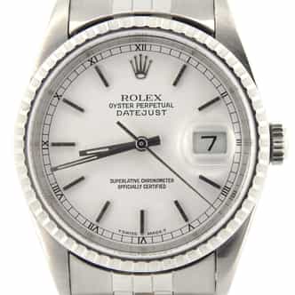 Mens Rolex Stainless Steel Datejust White 16220 (SKU BE373429NMT)