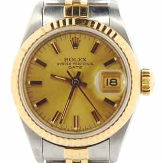 Ladies Rolex Two-Tone 18K/SS Date Champagne  69173 (SKU 8250015NMT)