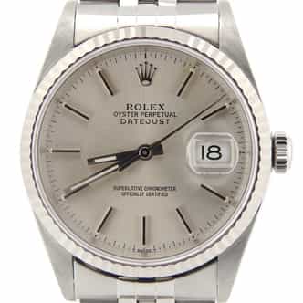 Mens Rolex Stainless Steel Datejust Silver 16234 (SKU P103262NMT)