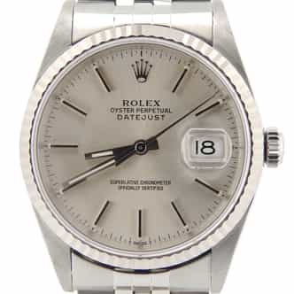 Mens Rolex Stainless Steel Datejust Silver 16234 (SKU P103262NMT)