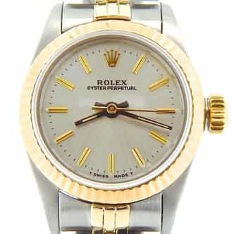 Ladies Rolex Two-Tone Perpetual Silver  67193 (SKU L578080NCMT)
