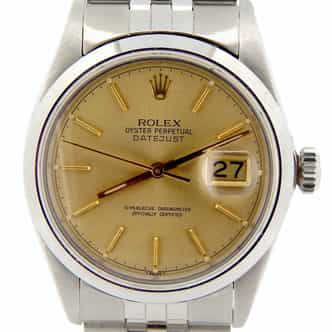 Mens Rolex Stainless Steel Datejust Champagne  16030 (SKU 6552698NJUBMT)