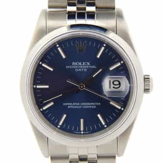 Mens Rolex Stainless Steel Date Blue  15200 (SKU E611265NJUBMT)