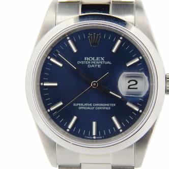 Mens Rolex Stainless Steel Date Blue  15200 (SKU E611265NOYSMT)