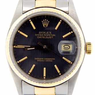 Mens Rolex Two-Tone 18K/SS Datejust Black  16013 (SKU 5510798NOYSMT)