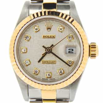 Ladies Rolex Two-Tone Datejust Silver Anniversary Diamond 79173 (SKU P175508NDMT)