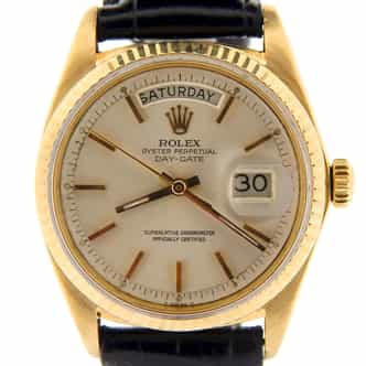 Mens Rolex 18K Gold Day-Date Watch with Silver Dial 1803 (SKU 3251629NBLKMT)