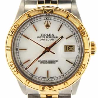 Mens Rolex Two-Tone 18K/SS Datejust Turn-O-Graph White  16263 (SKU 8621978MT)