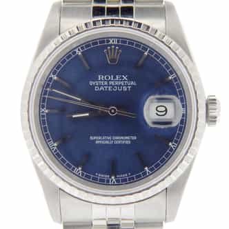Mens Rolex Stainless Steel Datejust Blue  16220 (SKU S234740NMT)