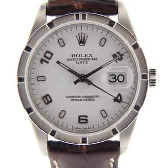 Mens Rolex Stainless Steel Date White Arabic 15210 (SKU X597399NBRNMT)